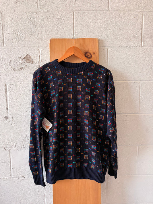 Colorful Geometric Patterned Sweater : L