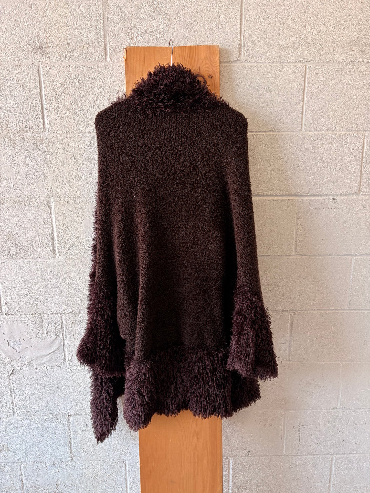 Fuzzy Brown Slouchy Cardigan : OS