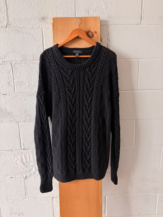 Compagnie Internationale Express Black Cable Knit Sweater : XL