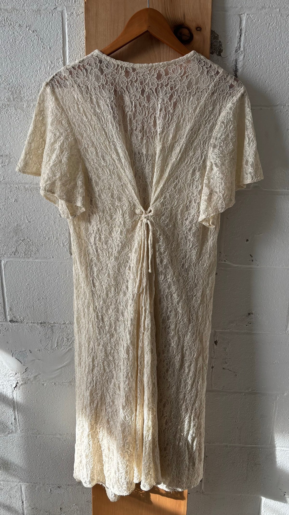 Vtg Ivory Lace Dress : ~L