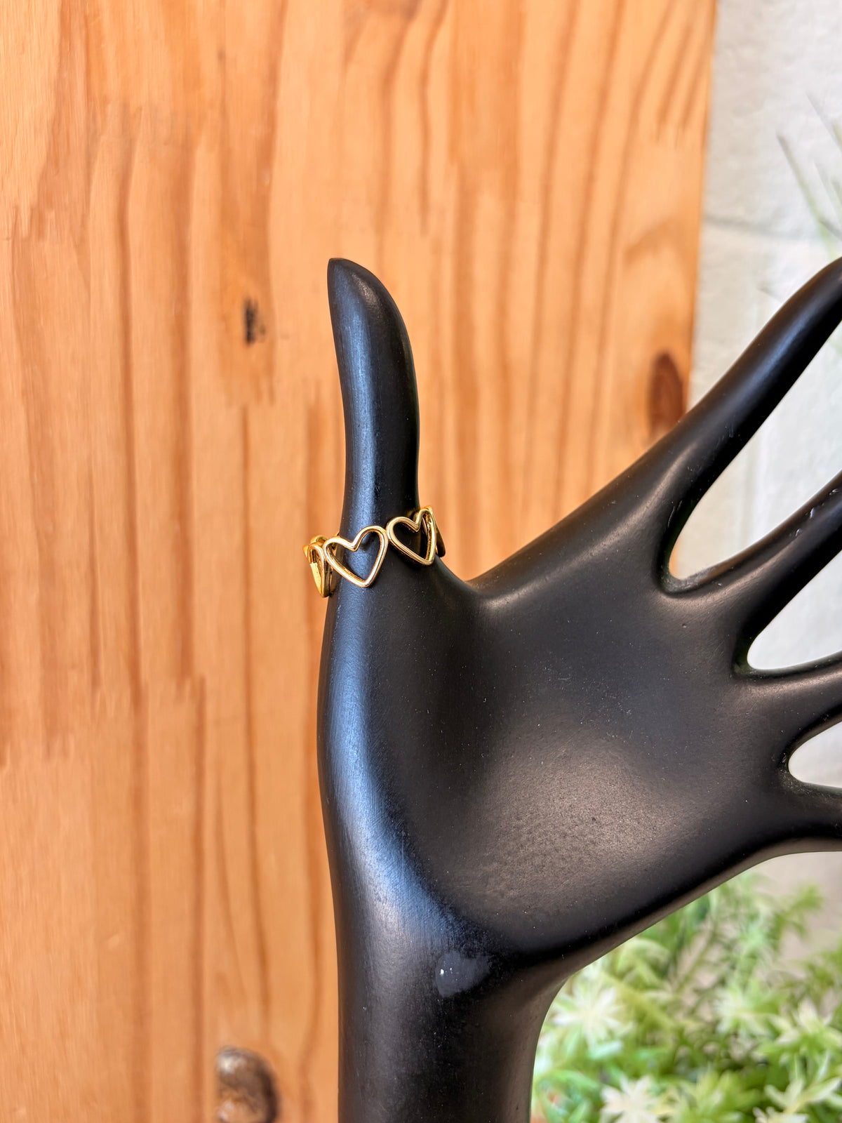 925 Gold Tone Heart Ring : Size 7