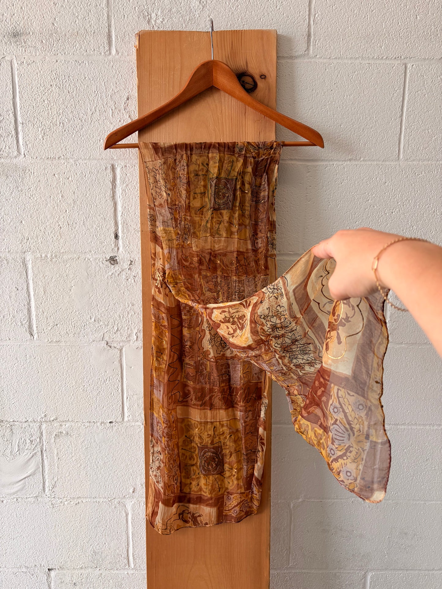 Patterned Neutral Scarf