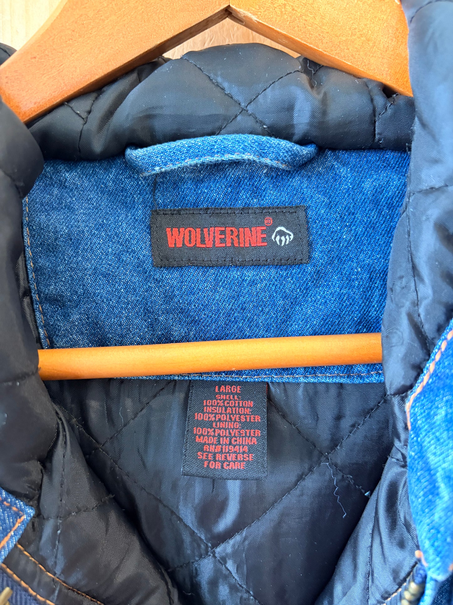 Wolverine Denim Bomber Jacket : L