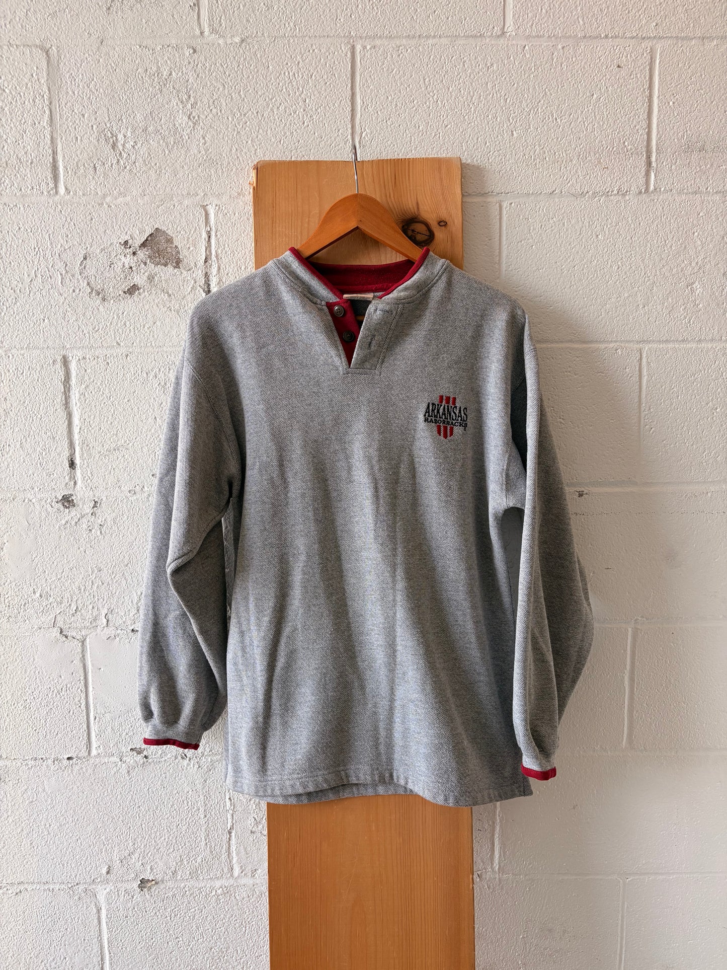 Vtg Arkansas Henley Crewneck : M