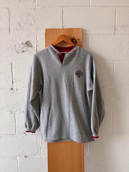 Vtg Arkansas Henley Crewneck : M
