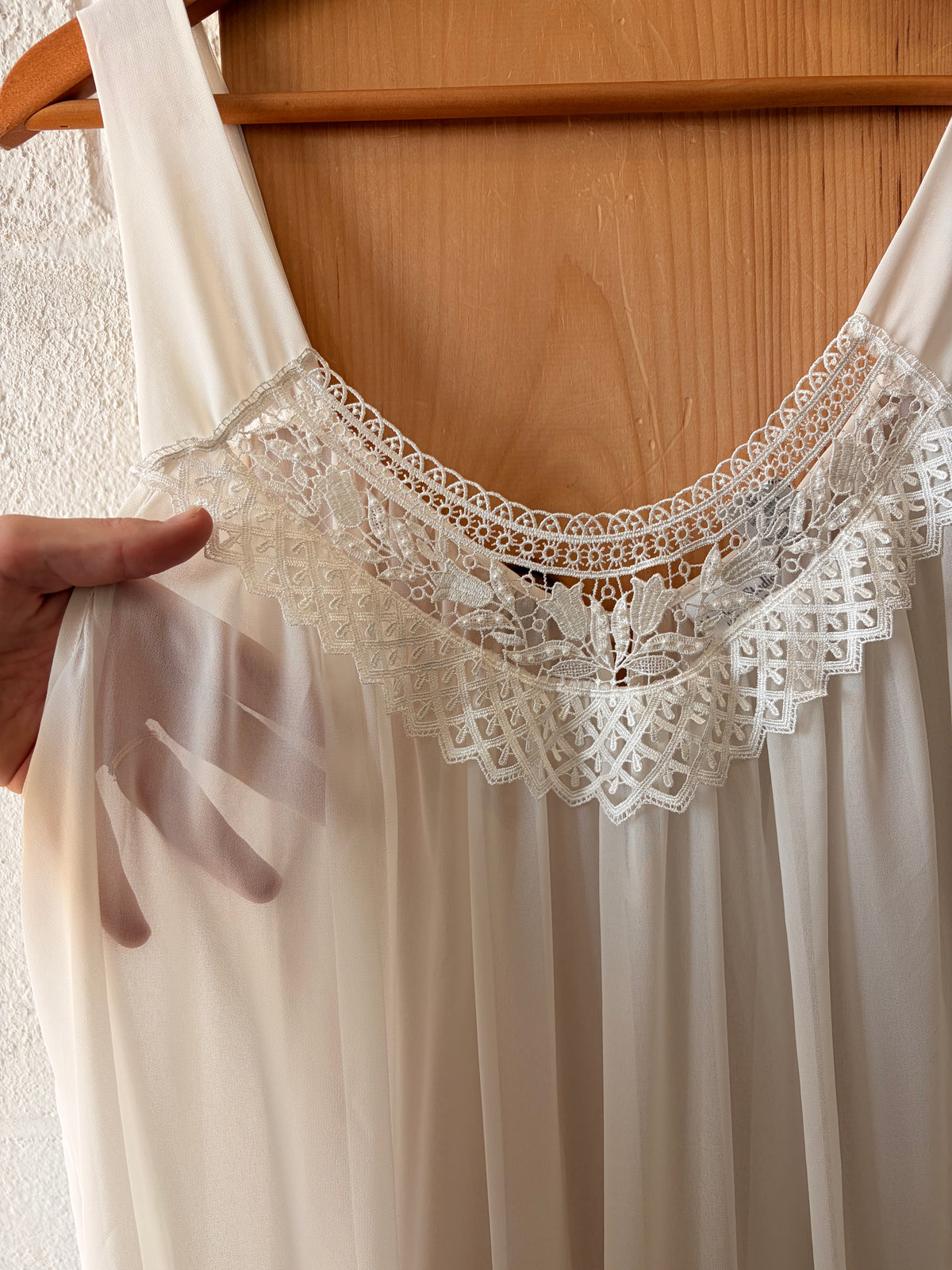 Vtg Sheer White Peignoir Set : XL