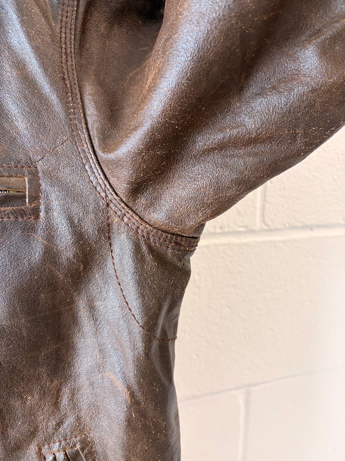 Y2K Gap Flannel Lined Leather Jacket : Youth XXL