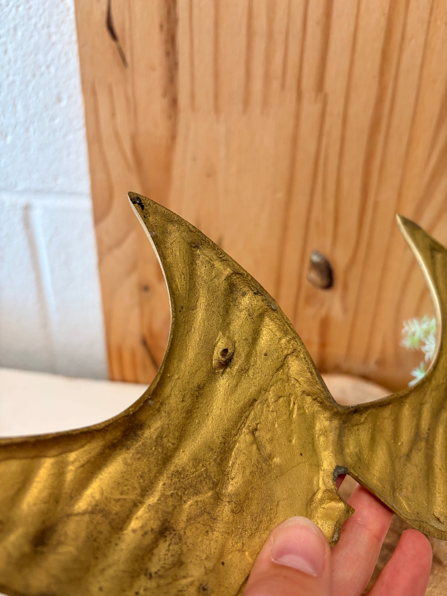 Set of 3 Gold Tone Metal Fish Wall Hangs (Local Pick Up Only - As Is)