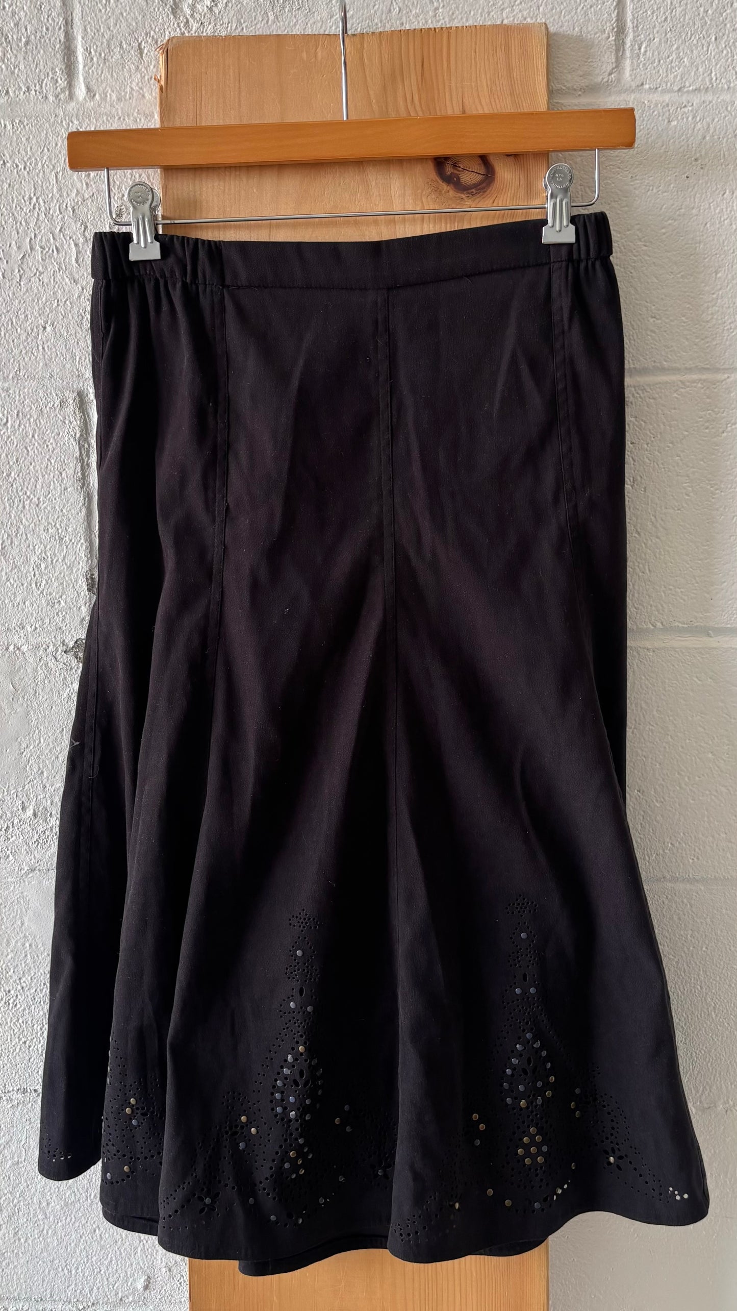 Black Eyelet Midi Skirt : 10P
