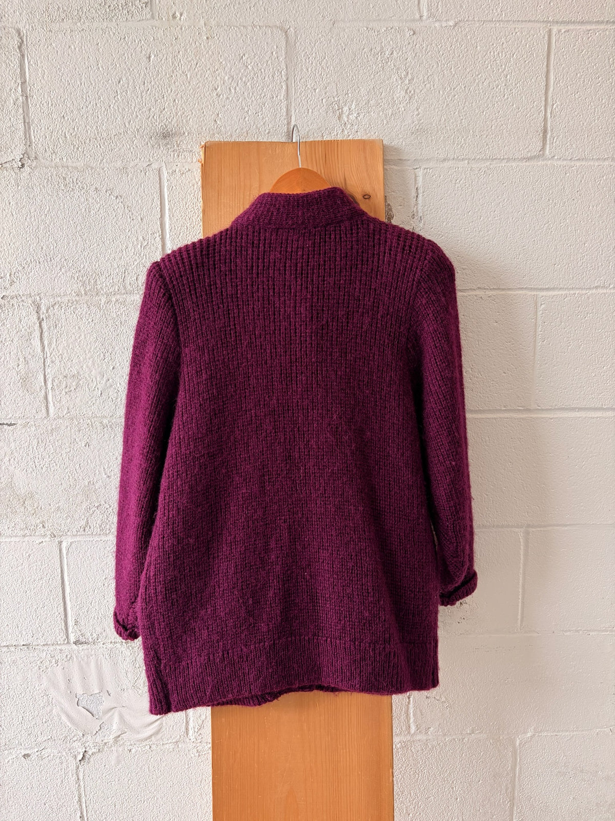 Vtg Plum Embellished Cardigan : L