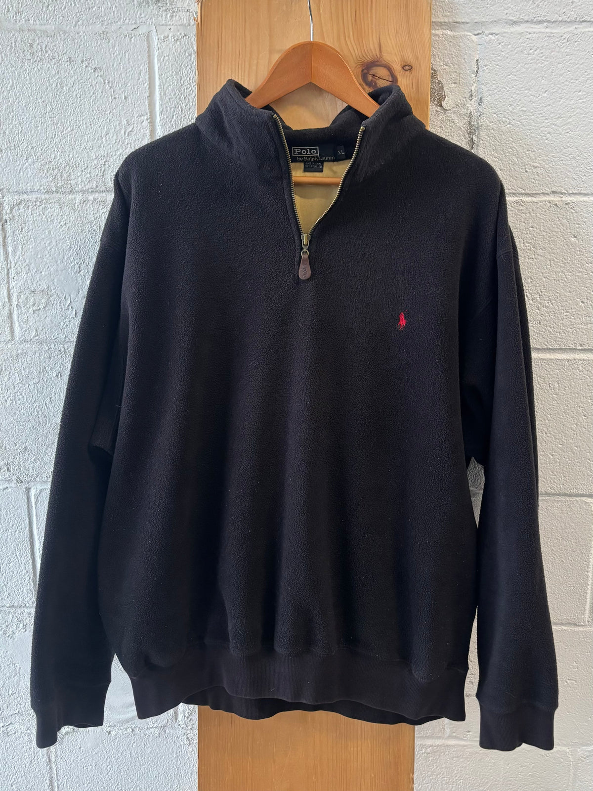 Ralph Lauren Black 1/4 Zip Fleece Sweater : XL