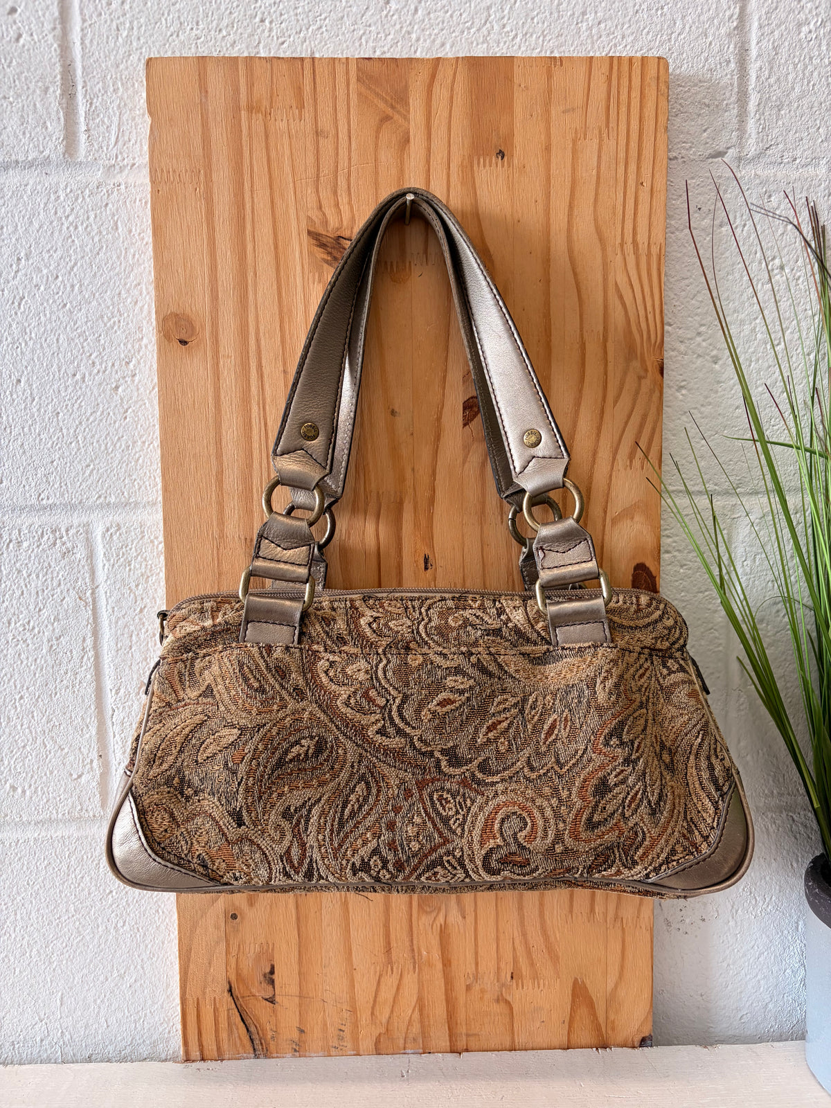 Vtg Fossil Tapestry Purse