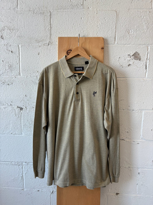 Tan Long Sleeve Polo : XL