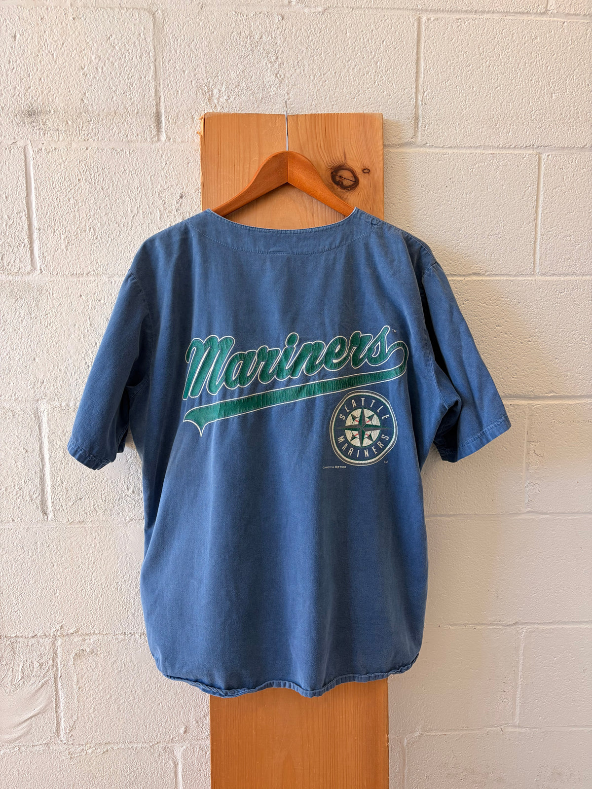 Vtg 90’s Seattle Mariners Baseball Button Down Jersey Tee : M