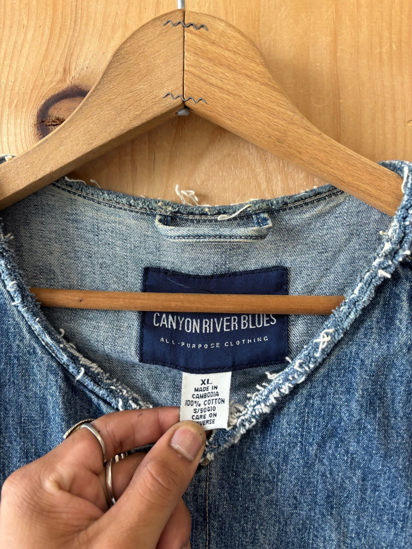 Vtg Denim Vest : XL
