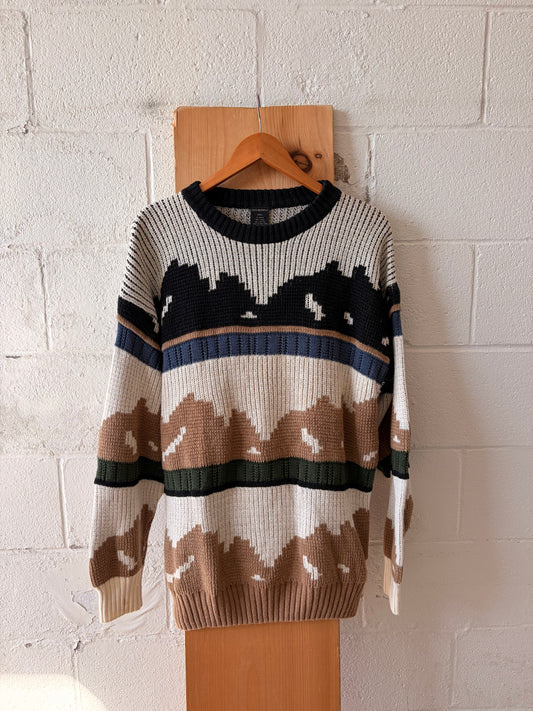 Vtg Generra Mountain Landscape Sweater : S (As Is)