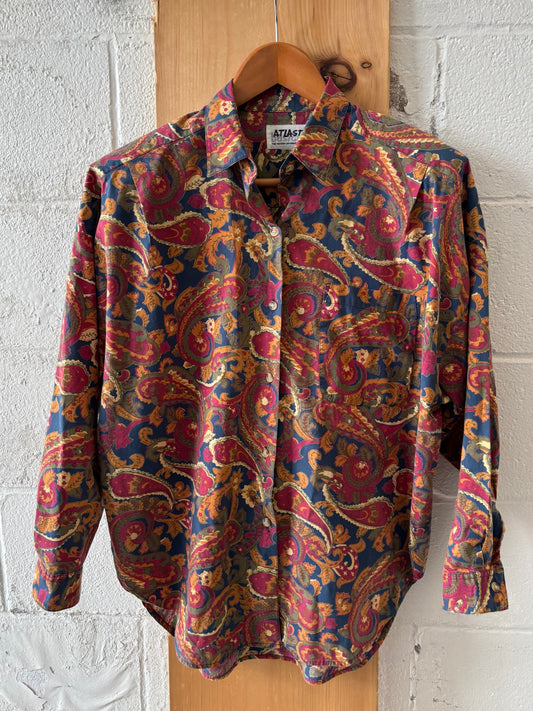 Vtg Paisley Button Up : M/L