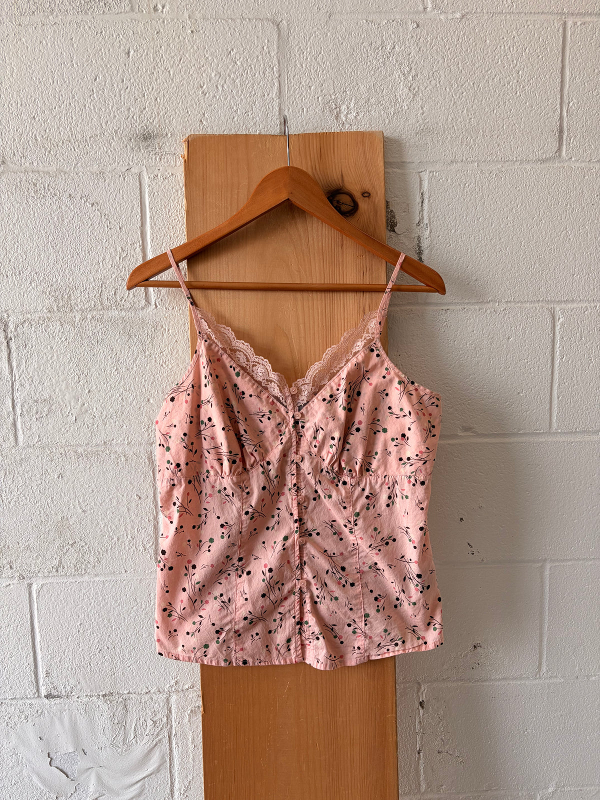 Floral Lace Trim Top : L