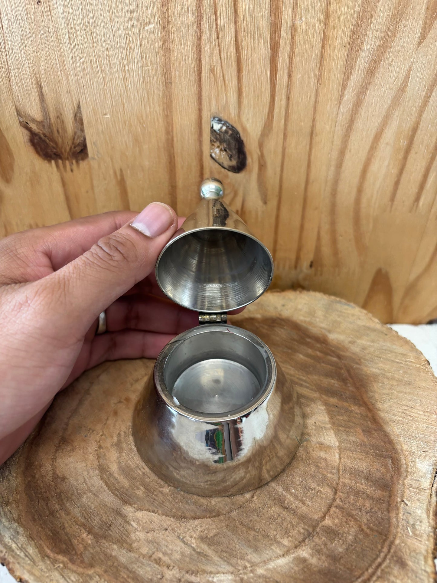 Silver Cone Tea Light Holder (Local Pickup Only)