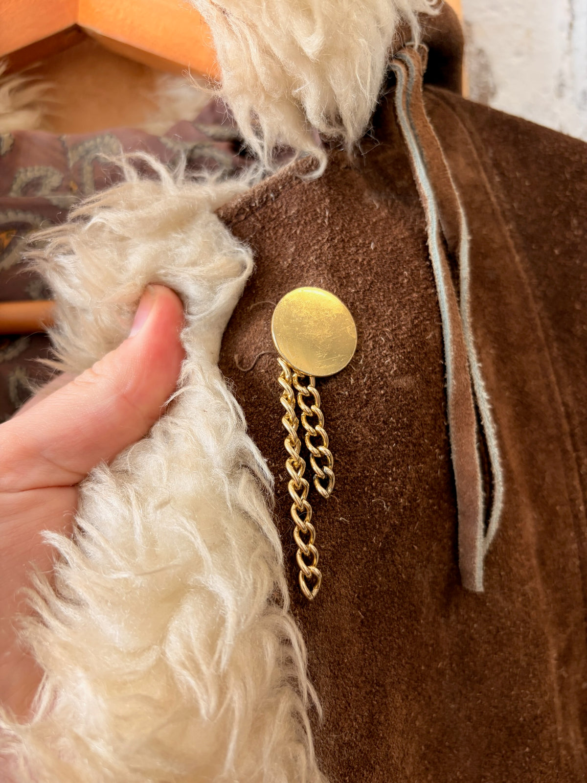 Vtg Suede Penny Lane Cape : OS