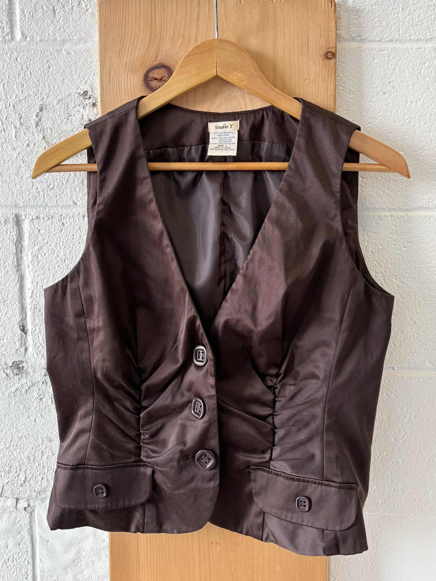 Vtg Brown Vest : L