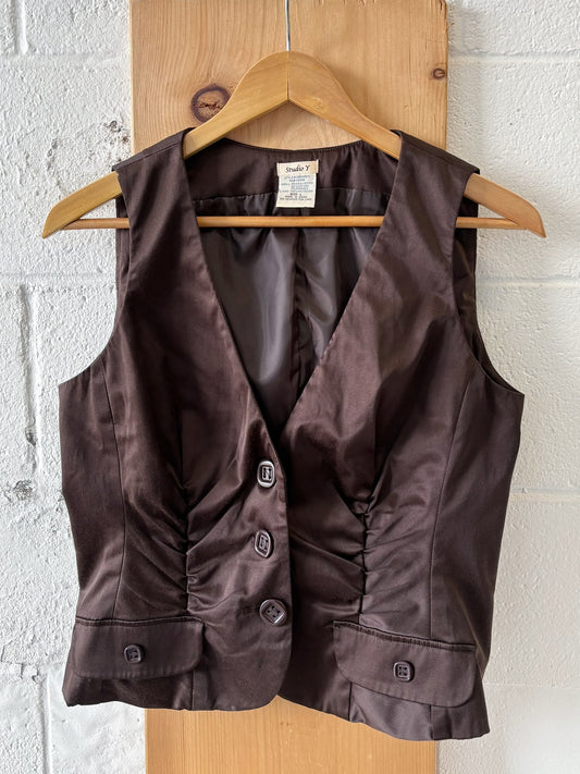 Vtg Brown Vest : L