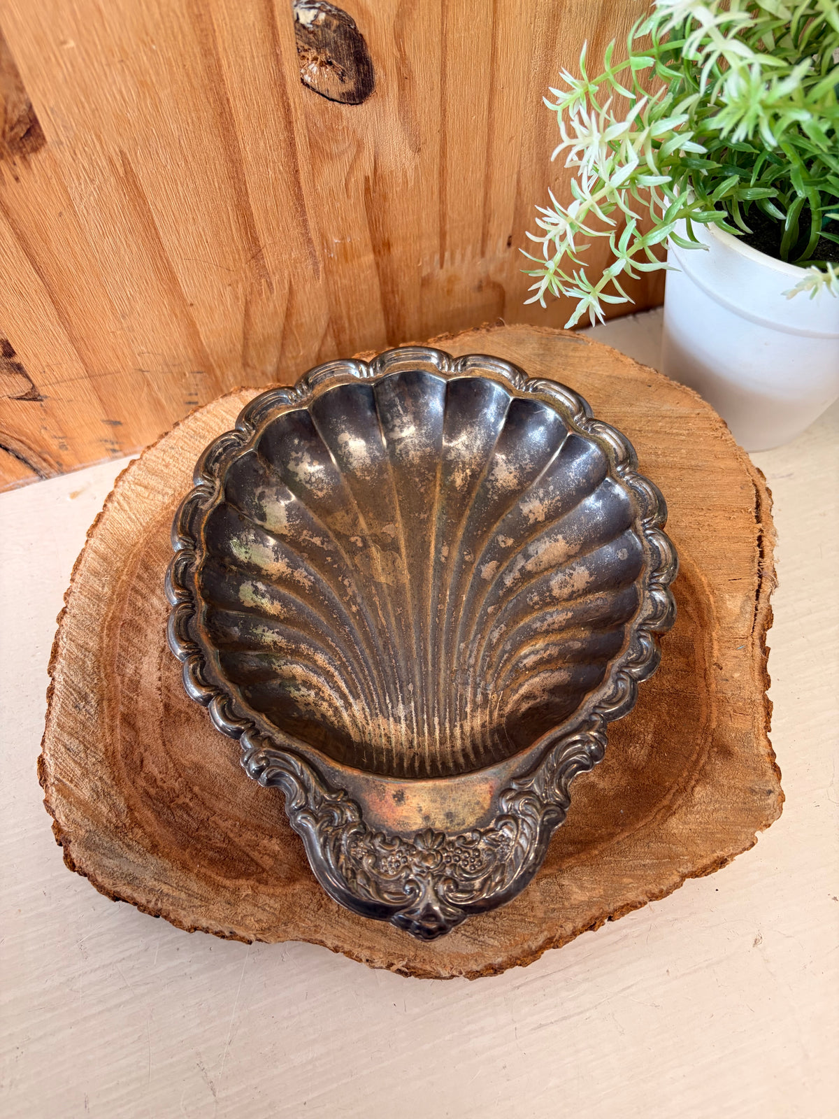 Silver Plated Shell Trinket Dish