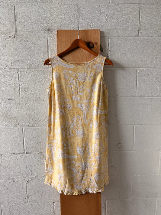 Yellow Floral Knee Length Dress : S/M