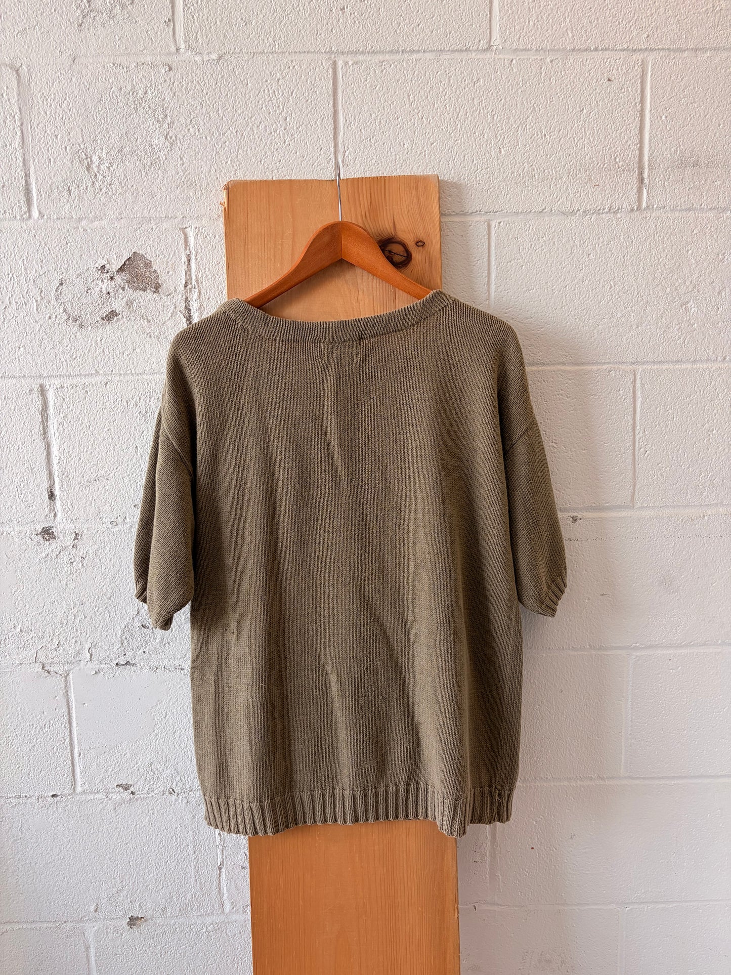 Vtg Short Sleeve Goose Sweater : L