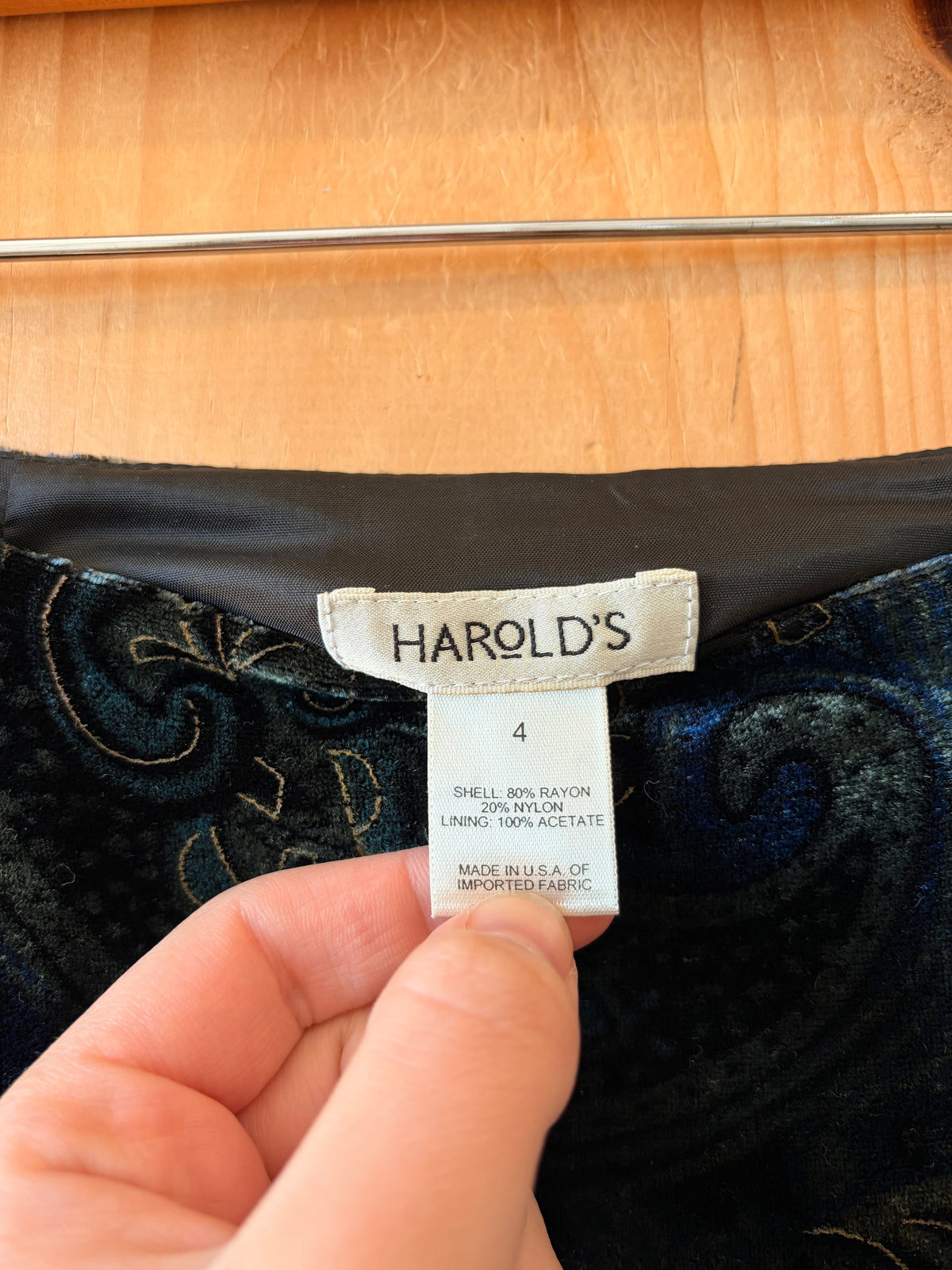 Dark Teal Paisley Velvet Skirt : 4