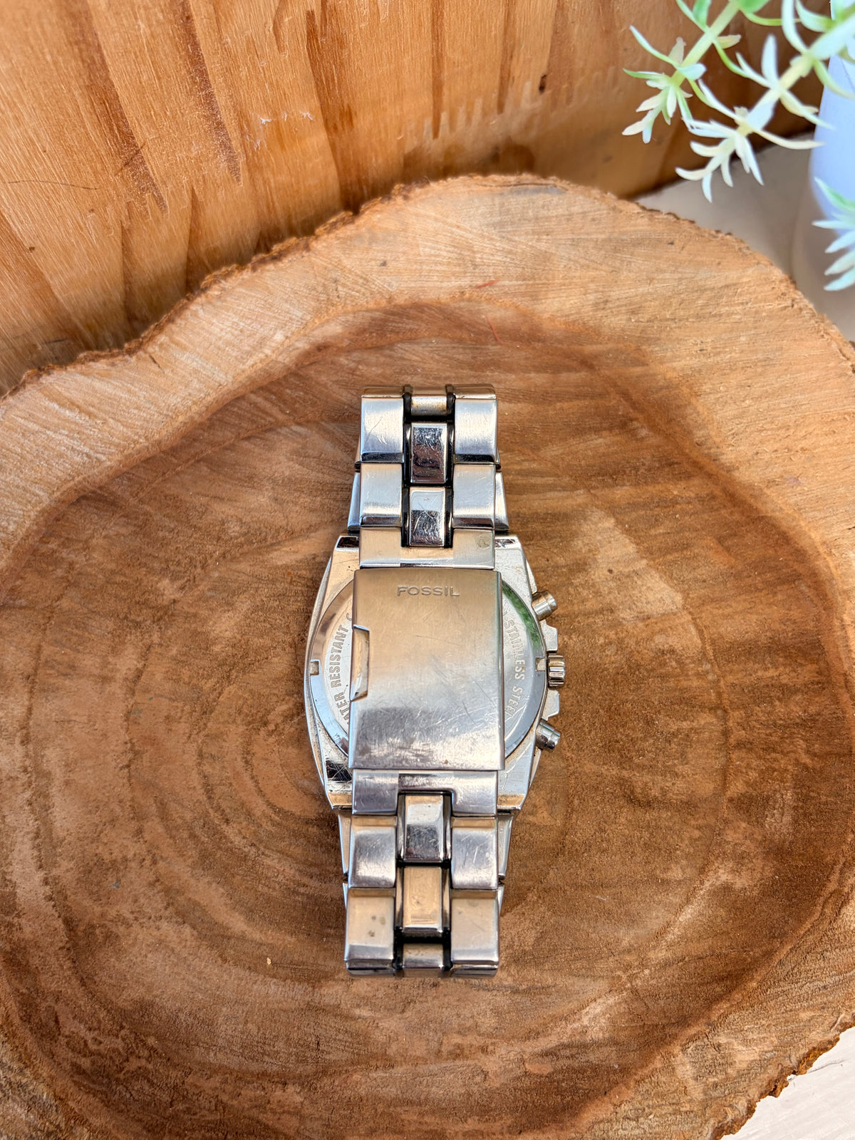 Vtg Fossil Yellow Face Watch (Untested)