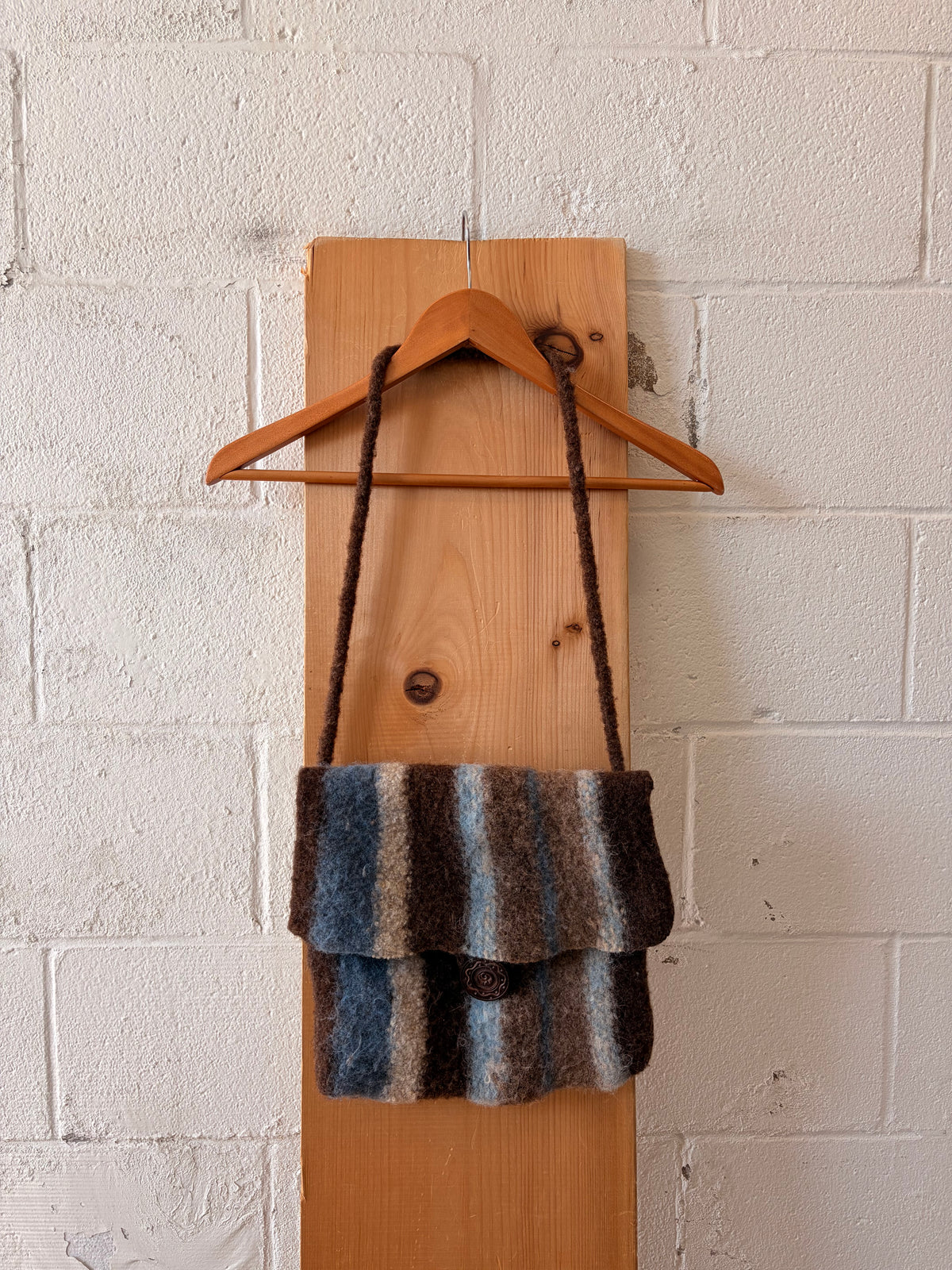 Striped Fuzzy Wool Purse