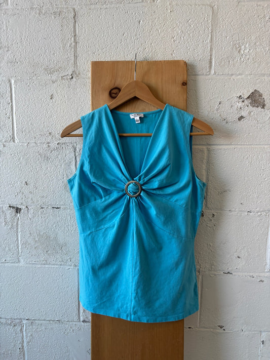 Blue Sleeveless Top : L