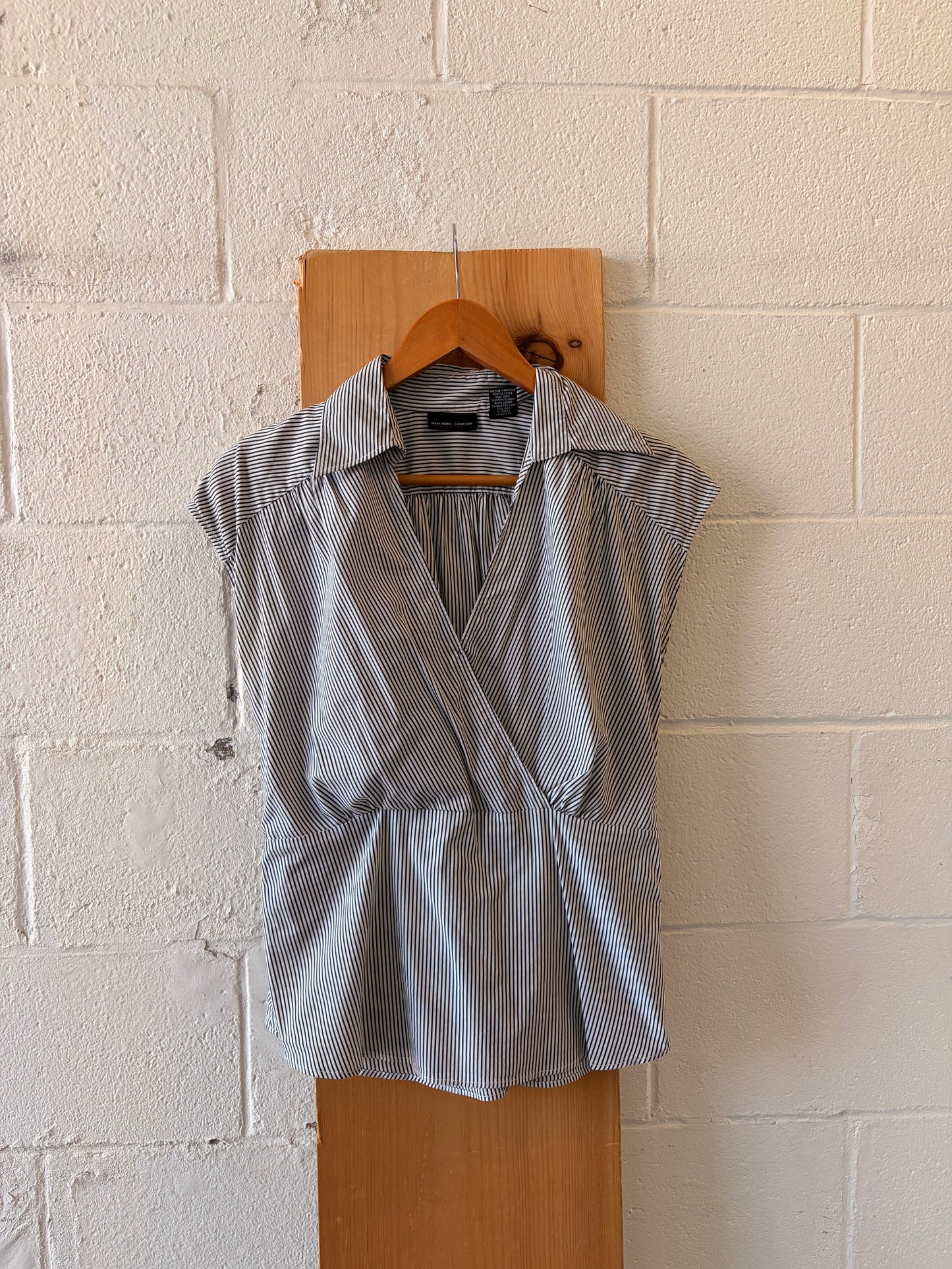 Pinstripe Wrap Blouse : 10
