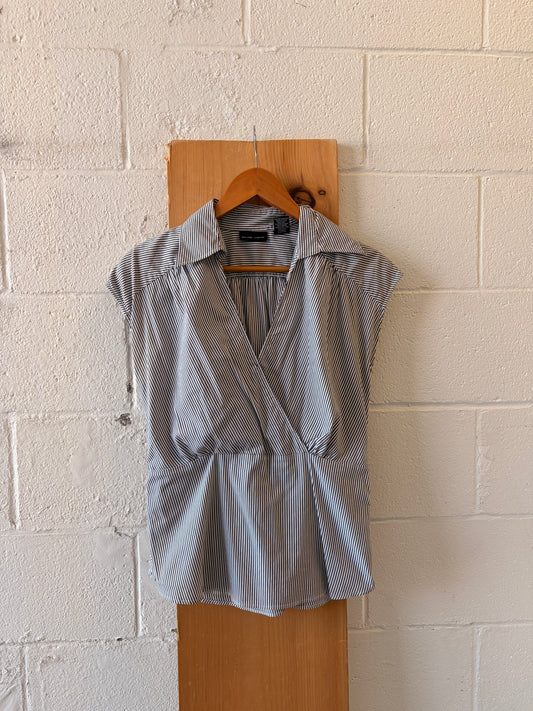 Pinstripe Wrap Blouse : 10