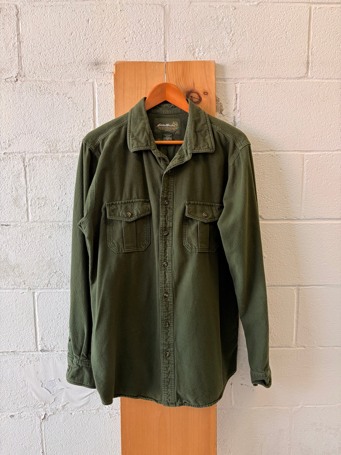 Olive Green Eddie Bauer Flannel : Tall L