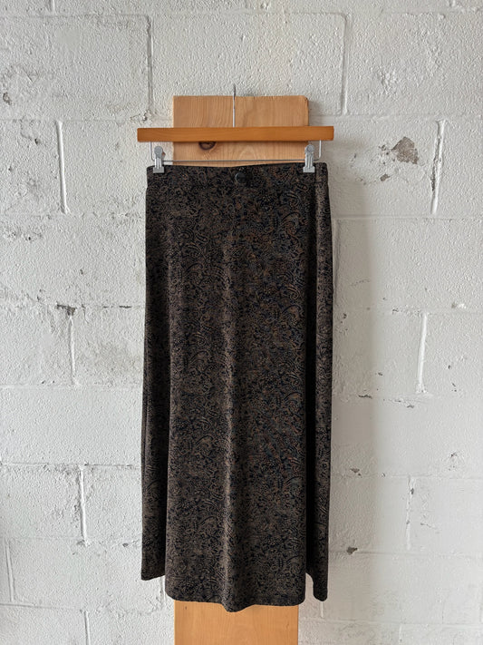 Brown and Black Paisley Skirt : XL