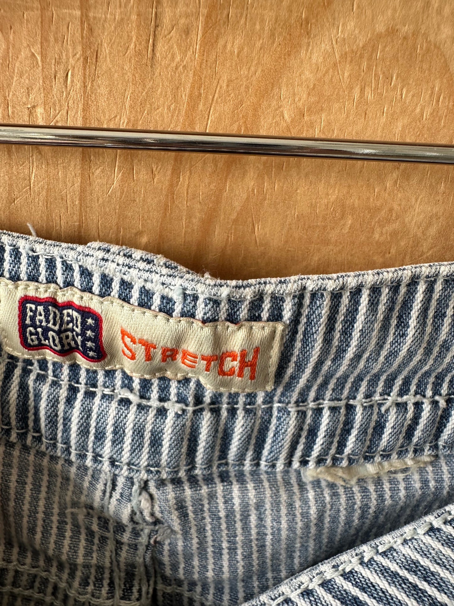 Vtg Striped Denim Shorts : 34” W