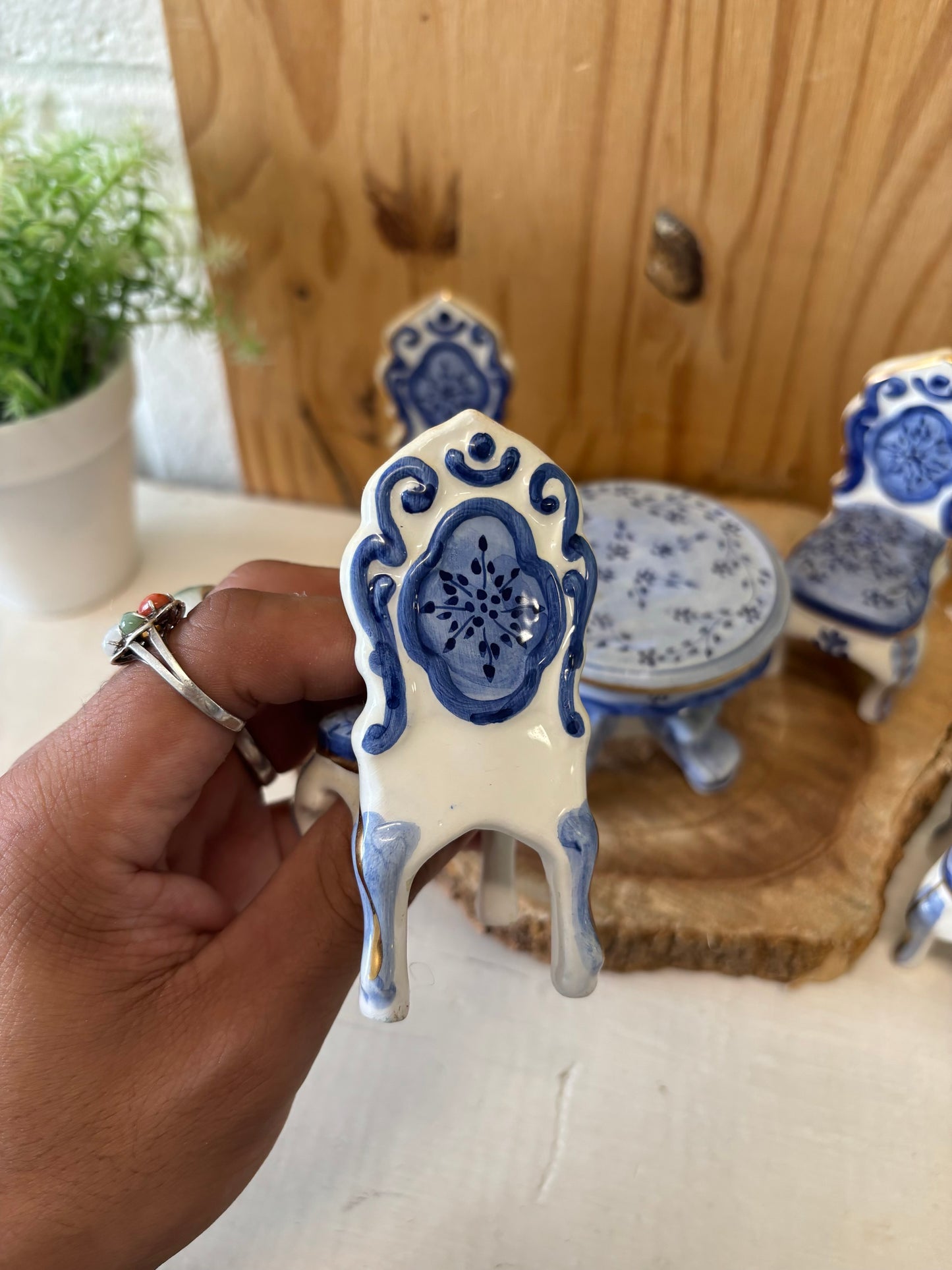 Vtg Tiny Porcelain Dollhouse Table Set (Local Pickup Only)