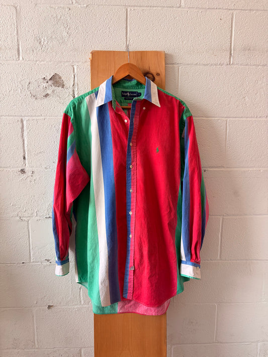 Vtg Striped Ralph Lauren Button Down : L