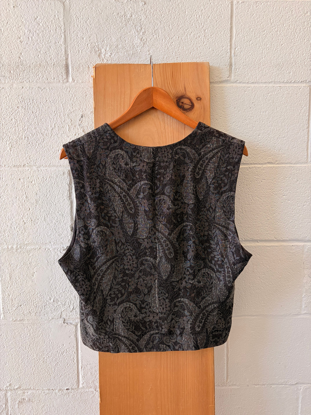 Vtg Neutral Paisley Double-Breasted Vest : 14