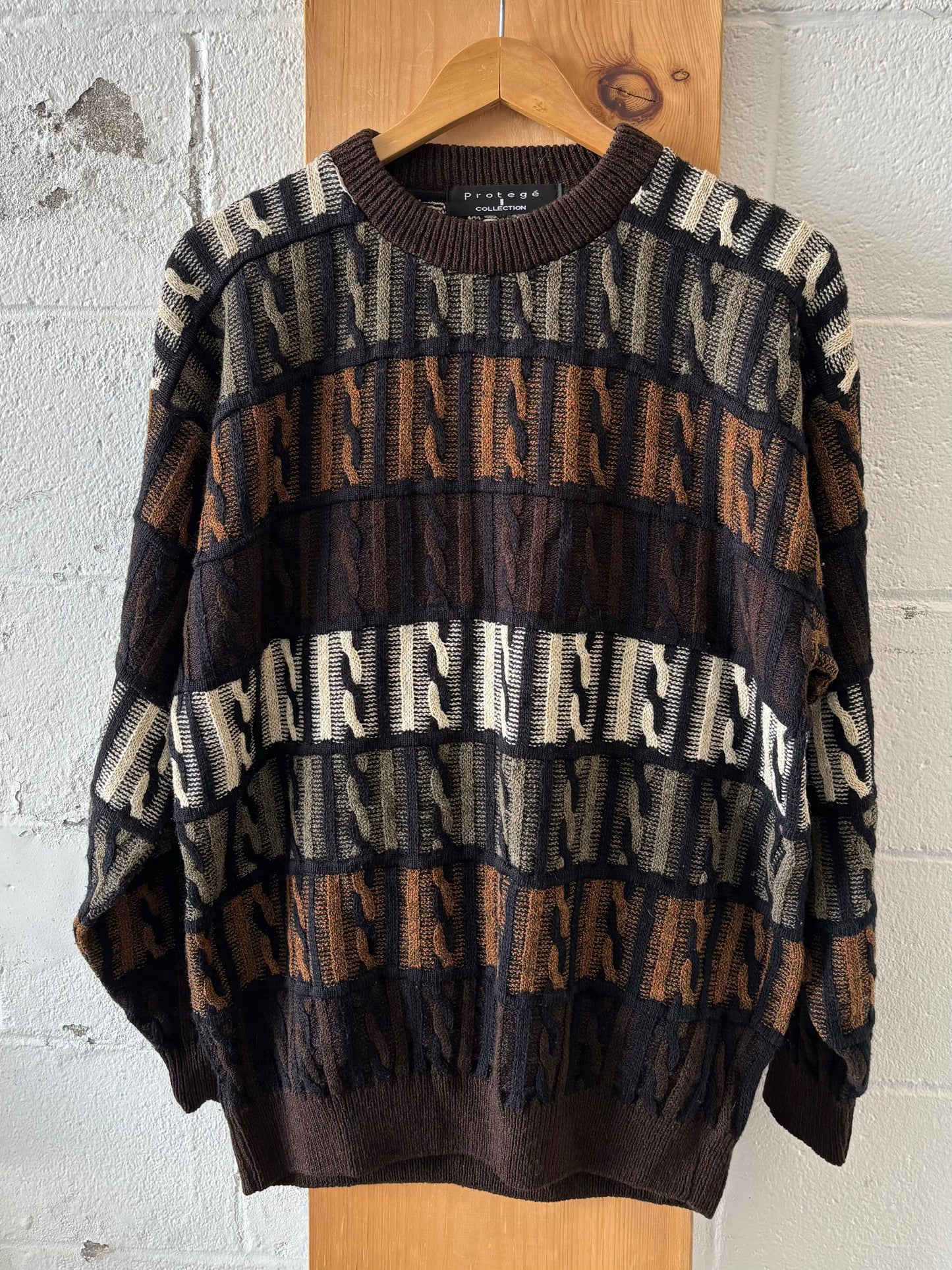 Vtg Protege Patterned Sweater : L
