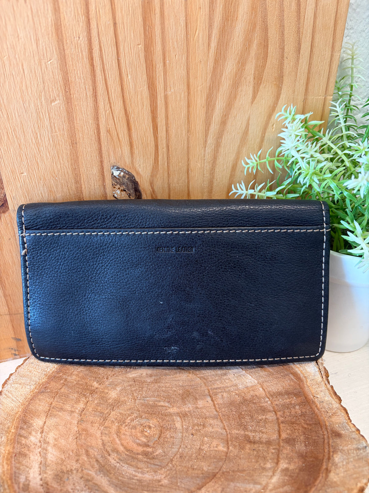 Fossil Leather Checkbook Wallet