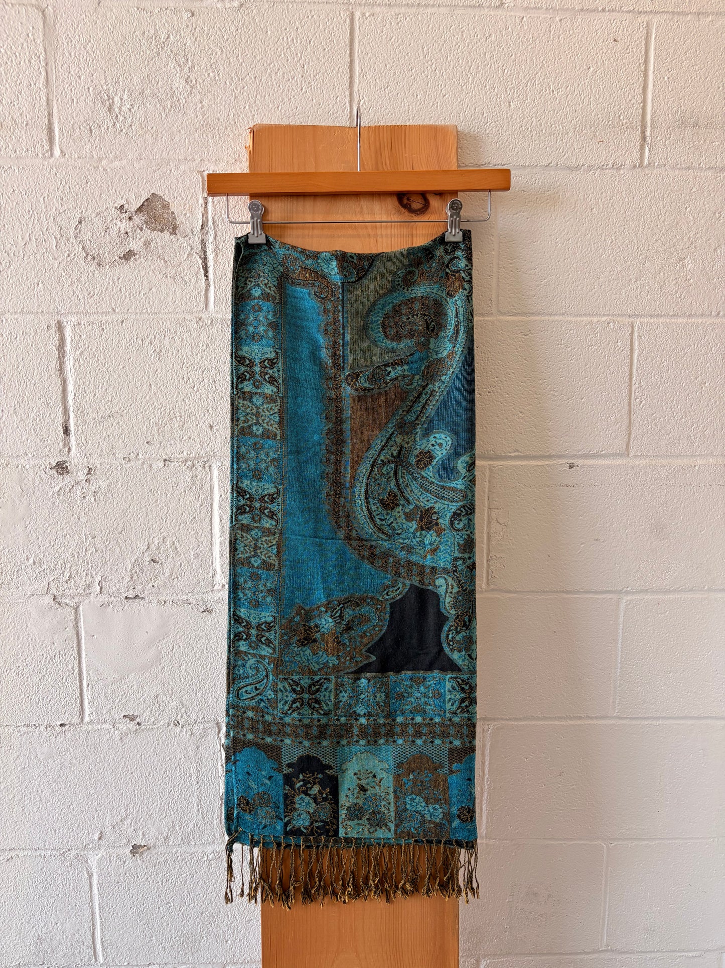 Blue Paisley Scarf / Wrap