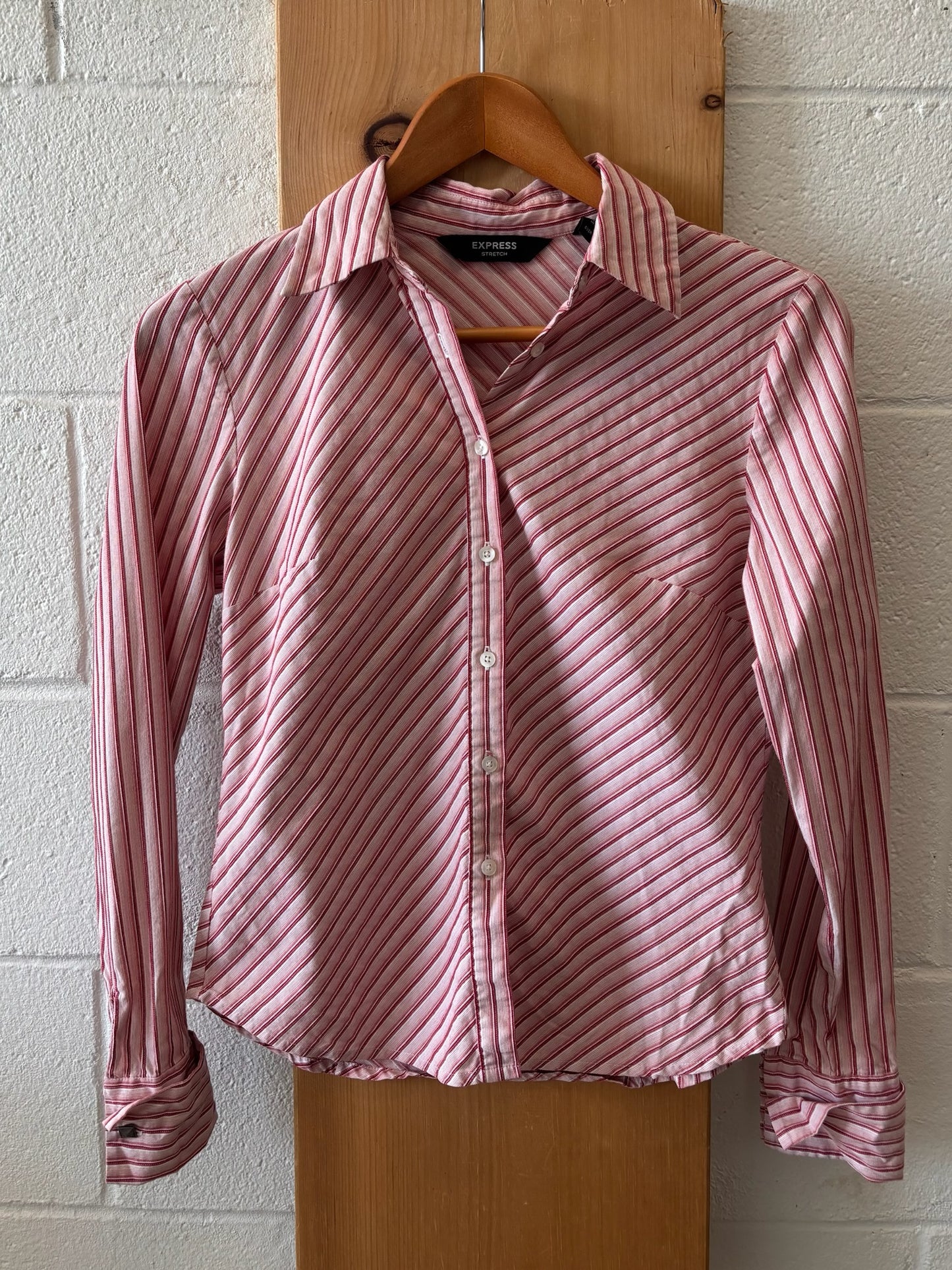 Striped Button Up : Wms XS