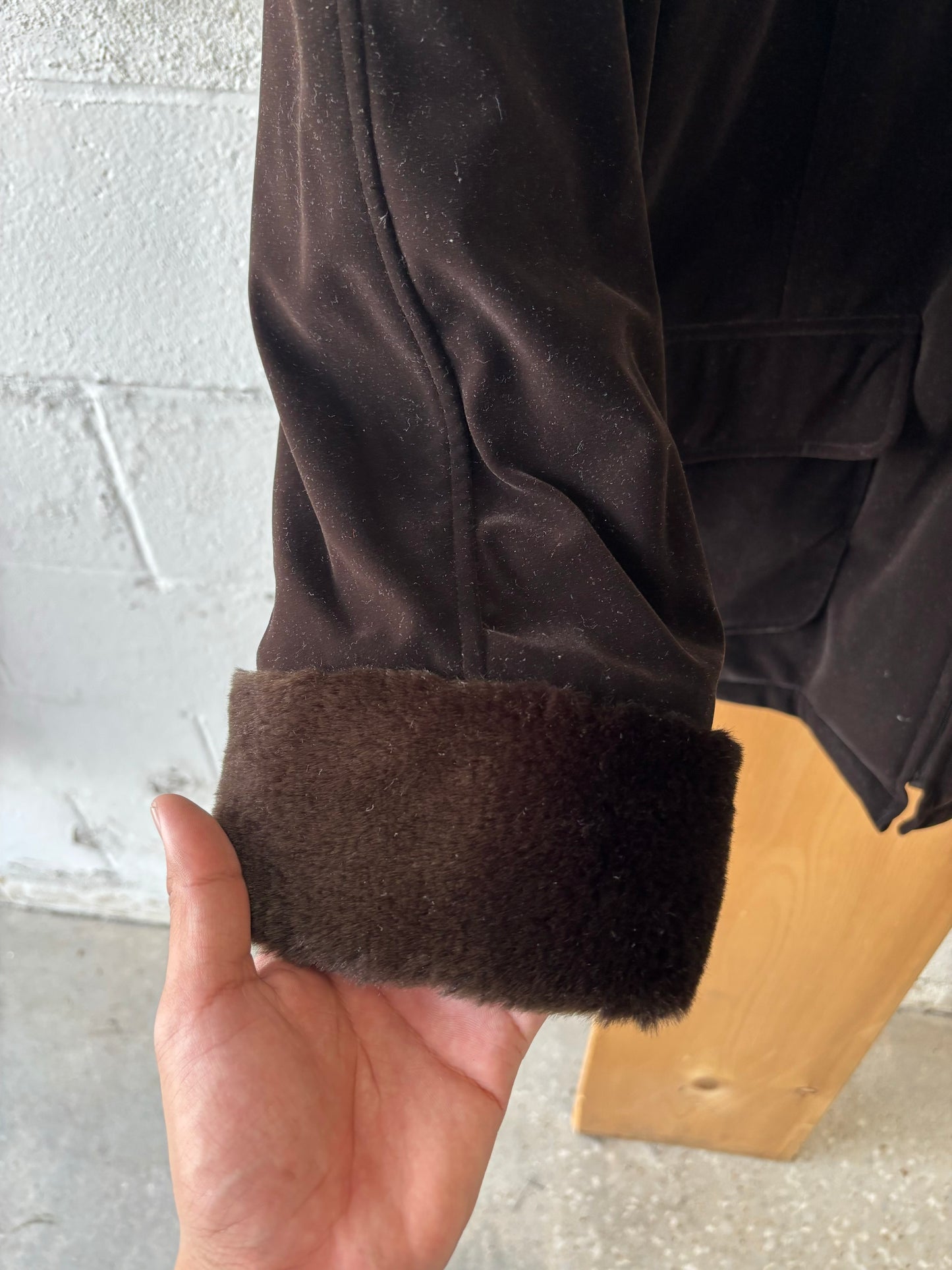 Chocolate Brown Faux Fur Coat : 18/20W (2XL)