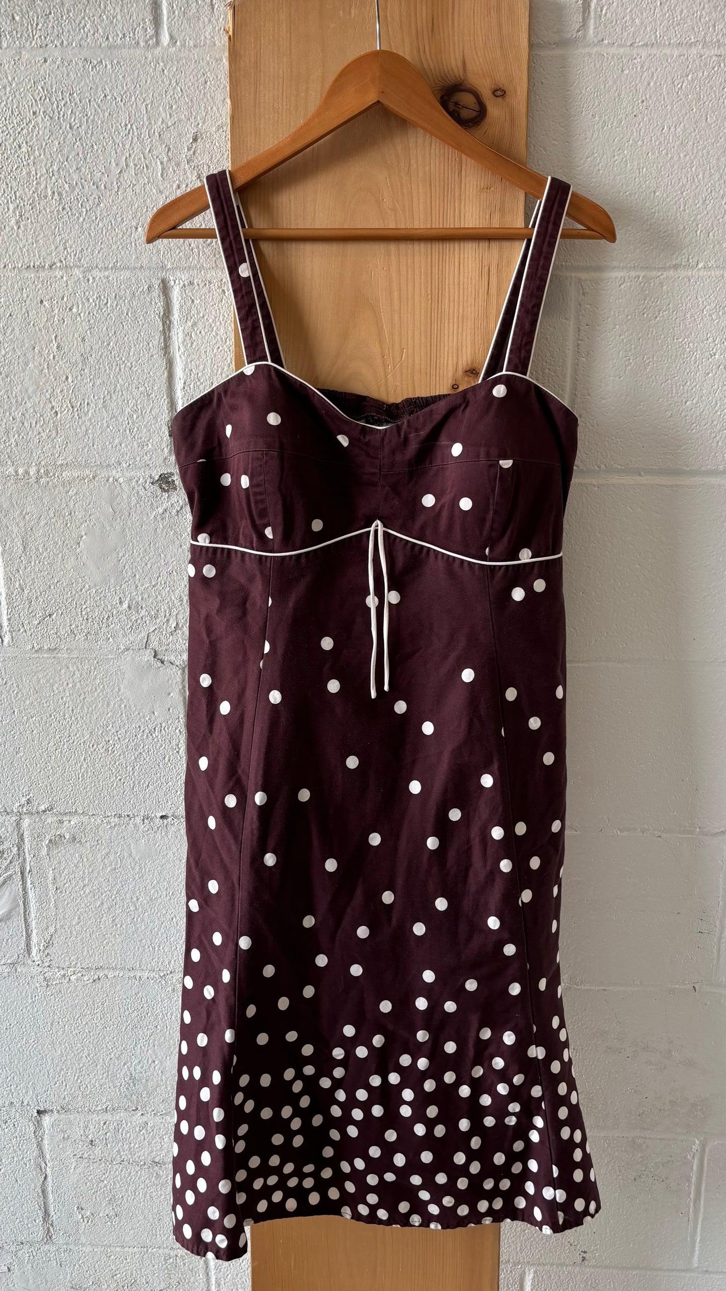 Brown & White Polka Dot Dress : 16