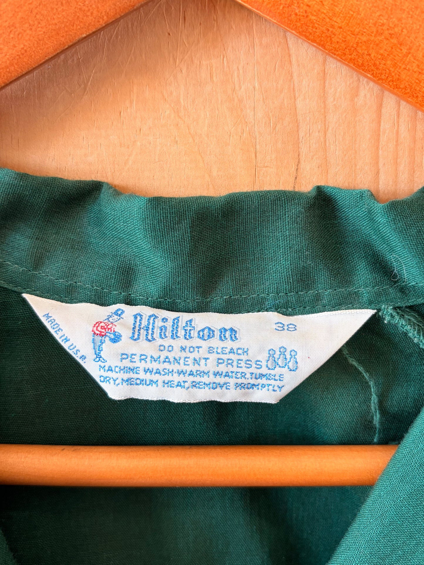 Vtg Hilton Striped Green Work Shirt : 38 (As Is)