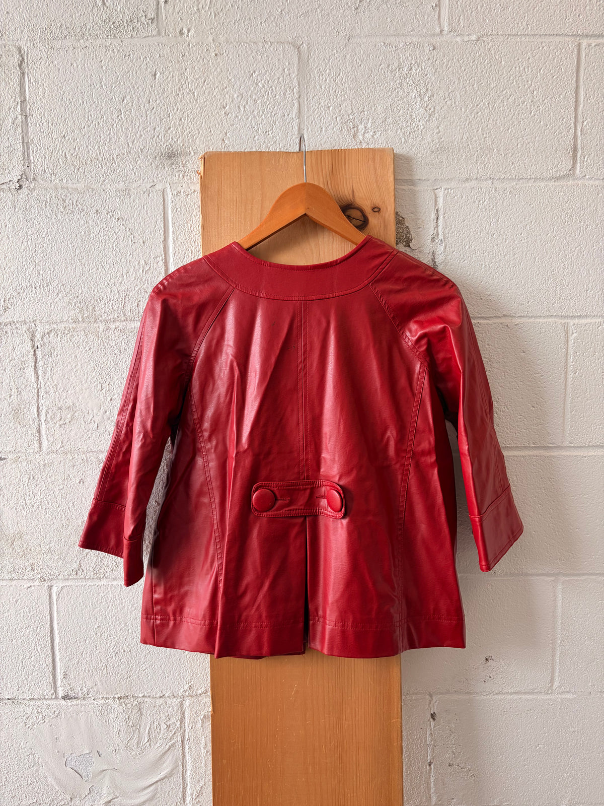 Red Faux Leather Jacket : PM