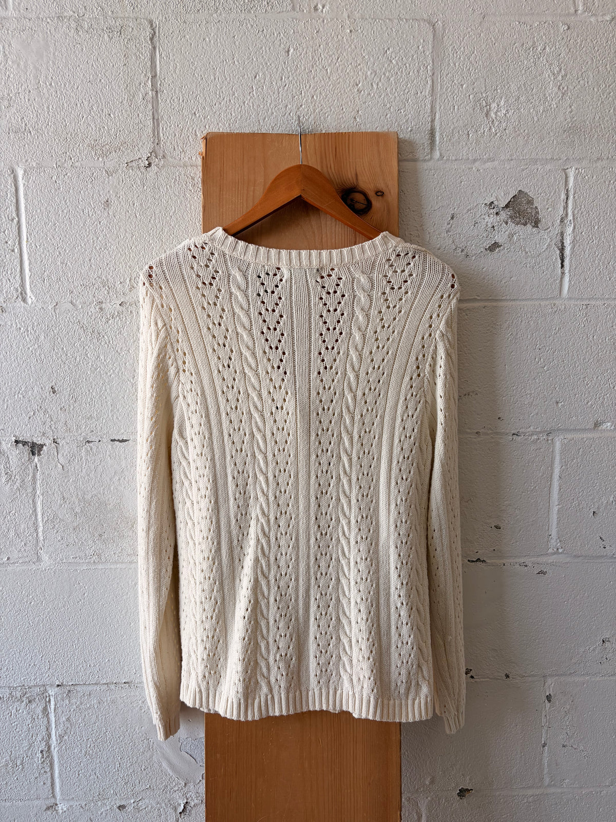 Classic Cream Knit Cardigan : L